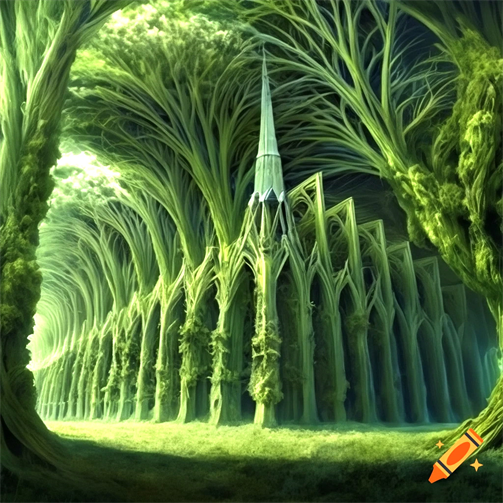 Art Picture of Green Natural Cathedral in Multidimensional Jungle Look Painting. Arte Multidimensional Por Artista DAPACU
Arte Digital - Digital Art